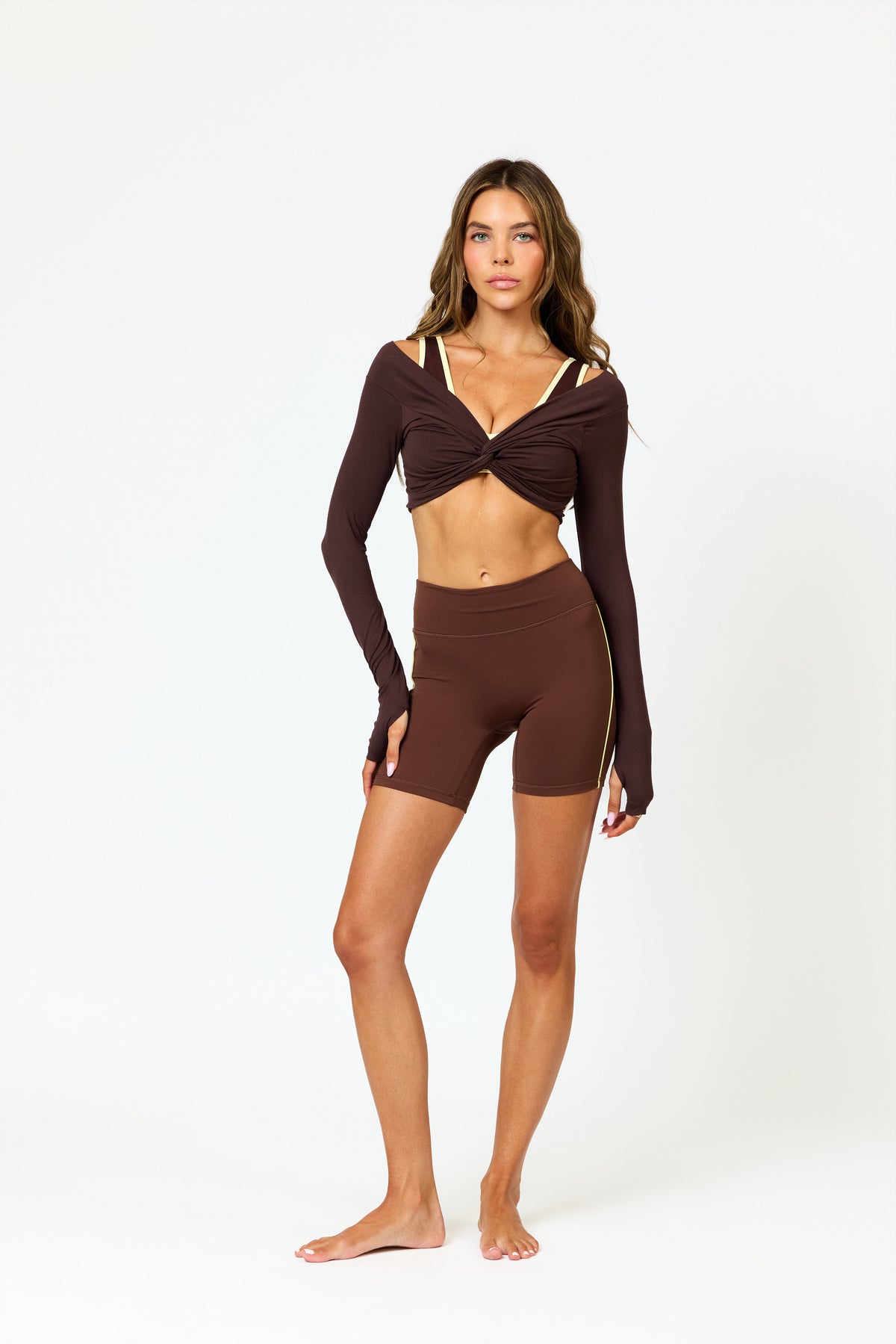 Kaia Twist Long Sleeve top Espresso