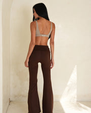 STUDIO FOLDOVER LEGGINGS- BROWN MOCHA- ÉLEVÉ- ELV ACTIVE