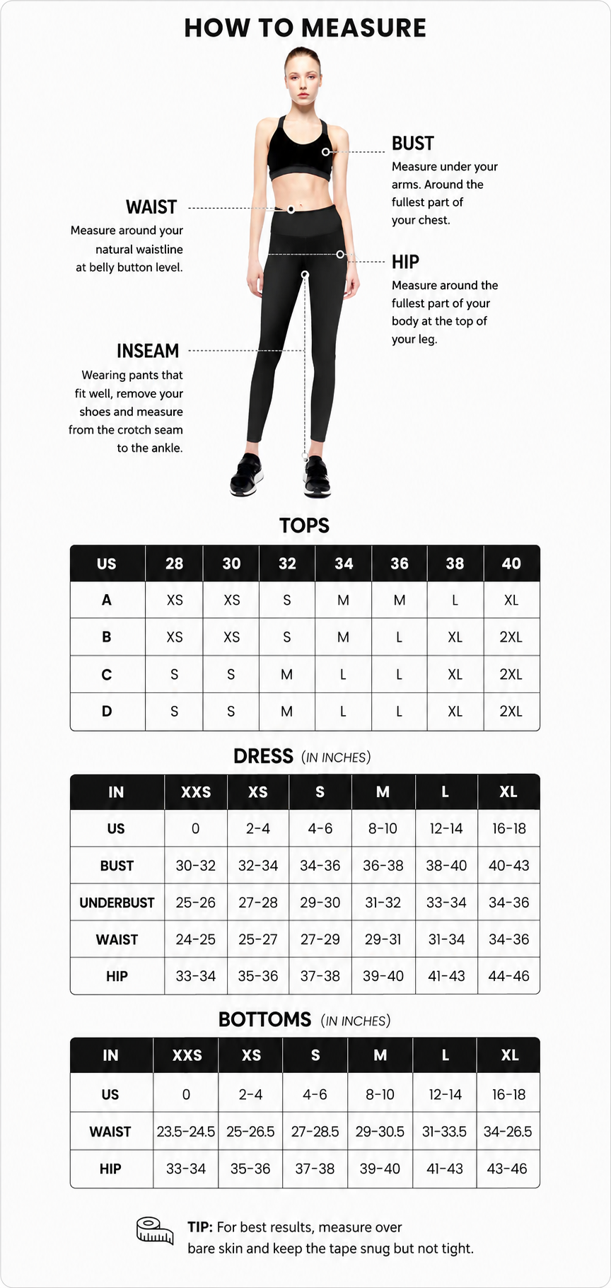 Size guide chart