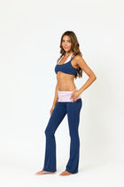 NALU FOLDOVER LEGGINGS- Navy & Petal