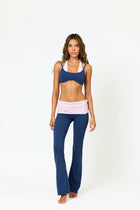 NALU FOLDOVER LEGGINGS- Navy & Petal