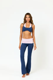 NALU FOLDOVER LEGGINGS- Navy & Petal