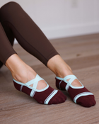 ELV Pilates Grip Socks- Bordeaux Coast