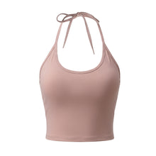 LANI TIE HALTER TOP- SOFT PINK-   ÉLEVÉ -ELV ACTIVE