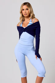 KAIA TWIST LONG SLEEVE- NAVY