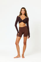 Kaia Twist Long Sleeve top Espresso