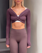 Kaia Twist Top Long Sleeve- Plum