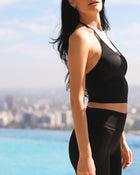 LANI TIE HALTER TOP- BLACK -  ÉLEVÉ ELV ACTIVE