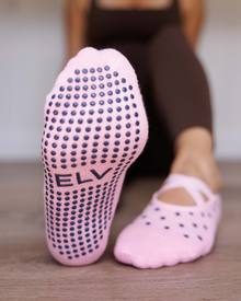 Pilates Grip Socks- Pink Pacific Dot