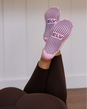 Pilates Grip Socks- Pink Pacific Dot