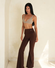 STUDIO FOLDOVER LEGGINGS-BROWN MOCHA- ÉLEVÉ- ELV ACTIVE