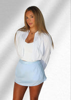 COURT SIDE SKIRT - GLACIER BLEU Élevé