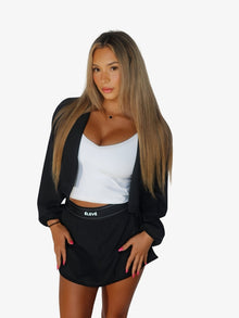 COURT SIDE SKIRT-NOIR-ÉLEVÉ