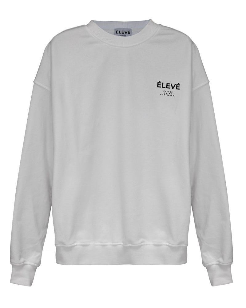 LUXE LOUNGE SWEATSHIRT  BLANCHE Élevé