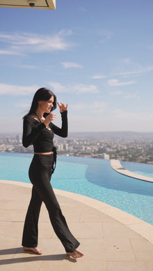 LANI FOLDOVER FLARE LEGGINGS-BLACK  ÉLEVÉ- ELV ACTIVE