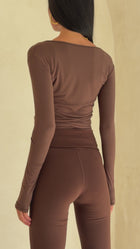 STUDIO FOLDOVER LEGGINGS-BROWN MOCHA- ÉLEVÉ- ELV ACTIVE