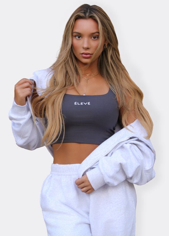 THE DRIFT CROPPED HOODIE - STORM Élevé